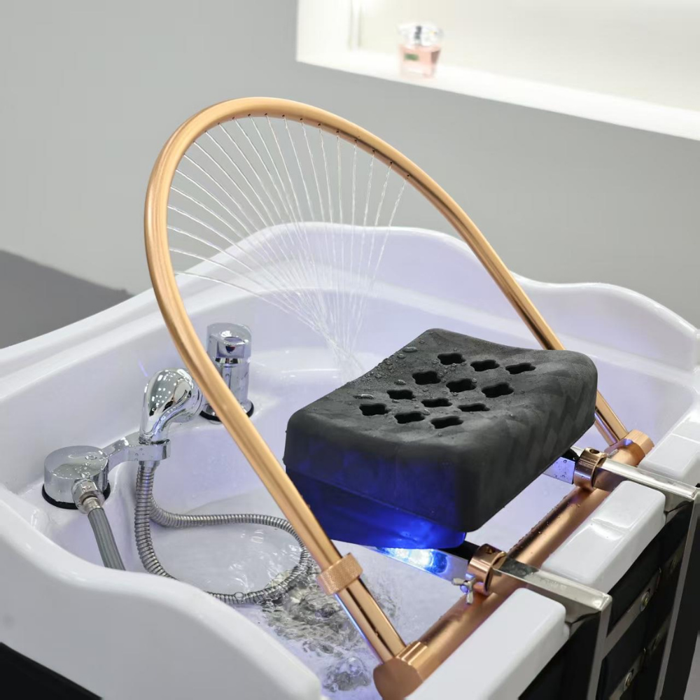 Japanese Head Spa черен правоъгълен хибриден модул с водопроводна връзка (вкл. парогенератор, капак и воден нагревател)