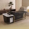 Черно Japanese Head Spa цяло легло със златна рамка - без водопроводна връзка