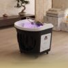 Japanese Head Spa черен кръгъл хибриден модул с водопроводна връзка (вкл. парогенератор, капак и воден нагревател)